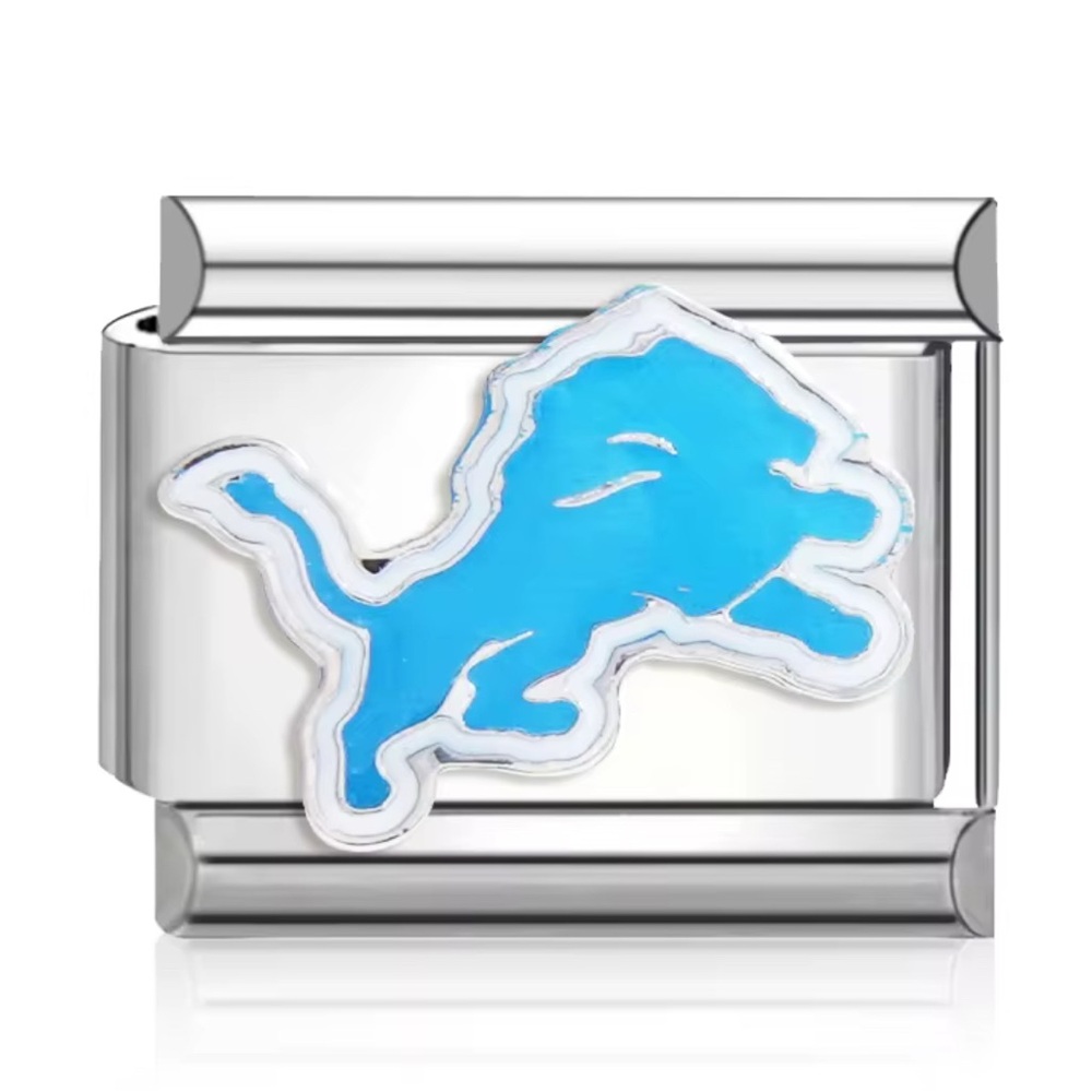 Lions Silver Italian Charm - Football - NEW